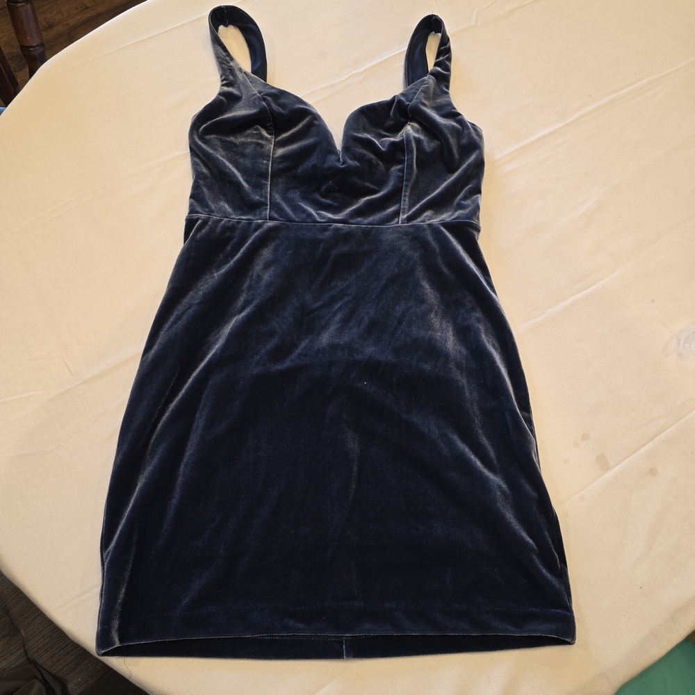 Express Navy Velvet Mini Dress